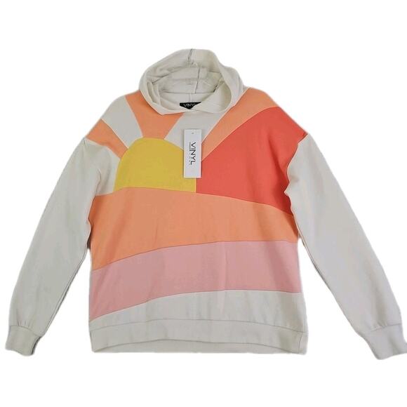 Vinyl Icons ~Woman Size L~ Sunburst Design Hoodie Sweatshirt NWT. - Picture 1 of 14